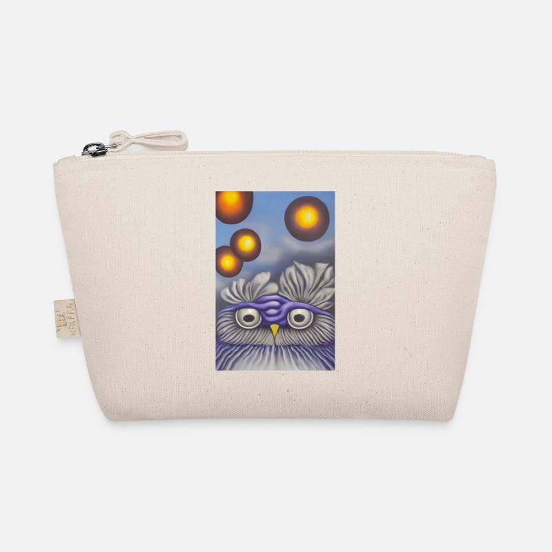 Owl with moon - Organic Pouch - nature