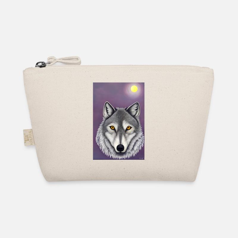 Wolf unter Mond Bio-Täschchen