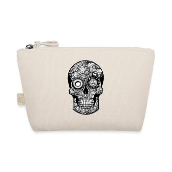Steampunk Crazy Skull Future Fantasy Design - Organic Pouch - nature - Front