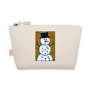 Snowman Snow Winter Christmas Advent - Organic Pouch - nature - Front