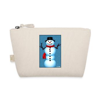 Snowman Snow Winter Christmas Advent - Organic Pouch - nature - Front