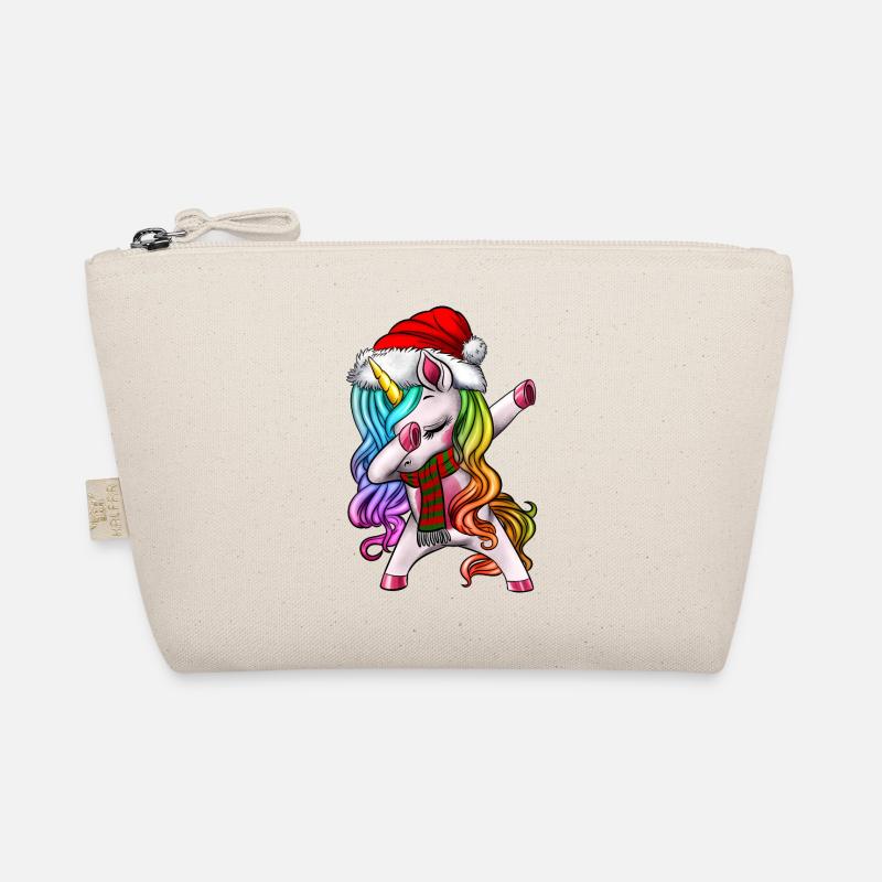 Dabbing Unicorn Dabbendes Einhorn Santa Christmas - Bio-Täschchen - Natur