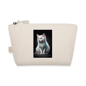 Weiße Katze - Bio-Täschchen - Natur - Vorne