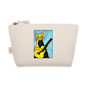 Cat Guitar Pet Musician Cat Friend - Organic Pouch - nature - Front