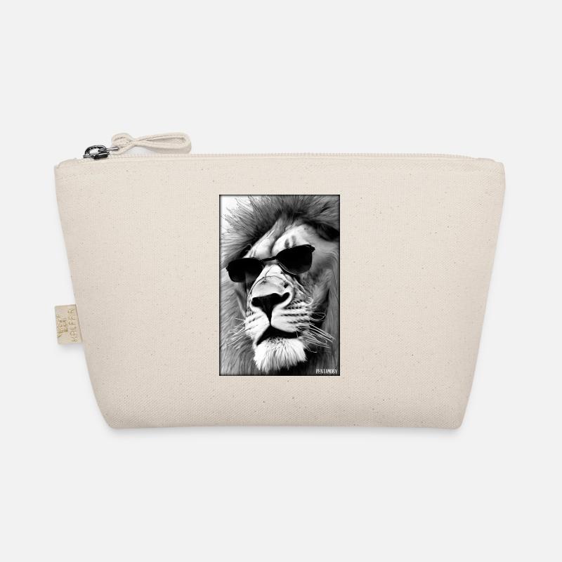 Löwe Sonnenbrille Raubkatze Wildtier Löwenkopf - Bio-Täschchen - Natur