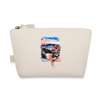 Girl on the Beach Summer Illustration - Organic Pouch - nature - Front