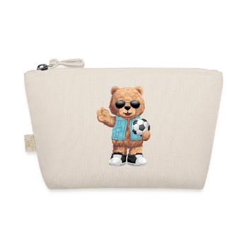 Cool bear with ball soccer - Organic Pouch - nature - Front