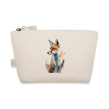 Fuchs Portrait Wasserfarben - Bio-Täschchen - Natur - Vorne