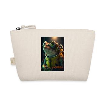 süßer Frosch Astronaut - Bio-Täschchen - Natur - Vorne