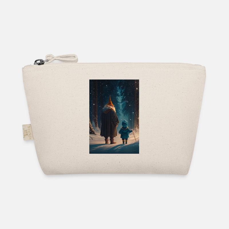 Kind mit Zauberer im Verschneiten Wald Phone Case - Bio-Täschchen - Natur