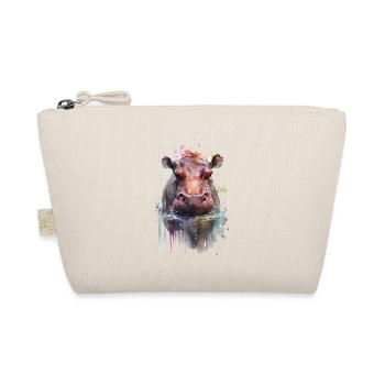 Nilpferd Flusspferd Hippo Auquarell - Bio-Täschchen - Natur - Vorne