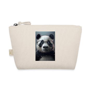 Panda Glasses Funny Bookworm Bookworm Smart - Organic Pouch - nature - Front