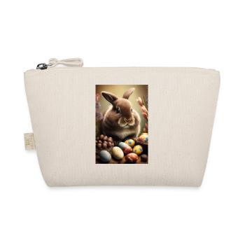 Easter Happy Easter Easter Eggs Chocolate Sweet - Organic Pouch - nature - Front