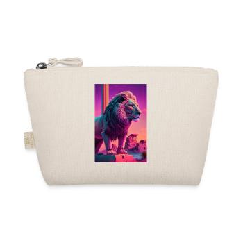 Leo Vaporwave Retro Sun Ruin Tier 80s 90s - Organic Pouch - nature - Front