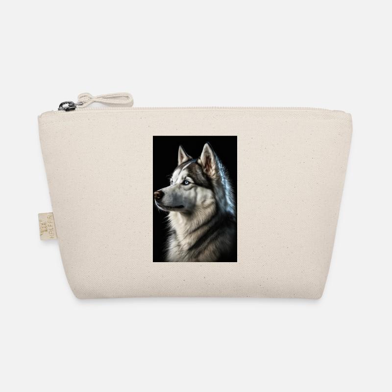 Husky Hund Tier Cool Realistisch - Bio-Täschchen - Natur