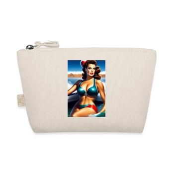 Pin Up Girl in Boot - Organic Pouch - nature - Front