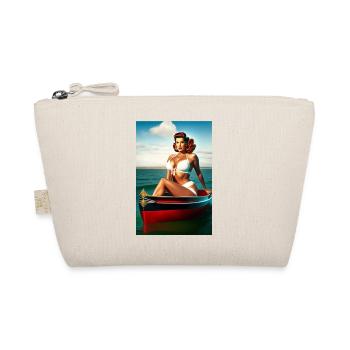 Pin Up Girl in small boat - Bio-Täschchen - Natur - Vorne