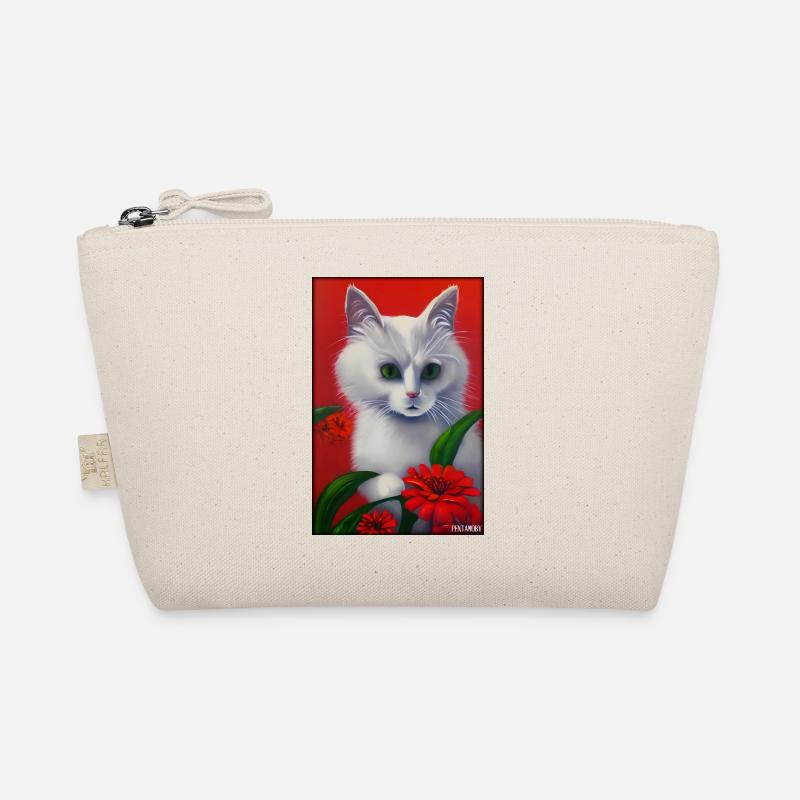 Katze Blume Natur Blüte Garten Katzenliebe Kater Bio-Täschchen