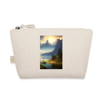 Landscape with lake, boat and mountains - Organic Pouch - nature - Front