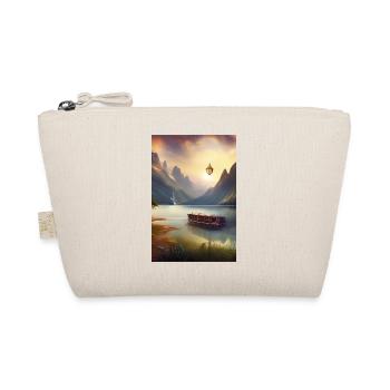 Landscape with lake, boat and mountains - Organic Pouch - nature - Front