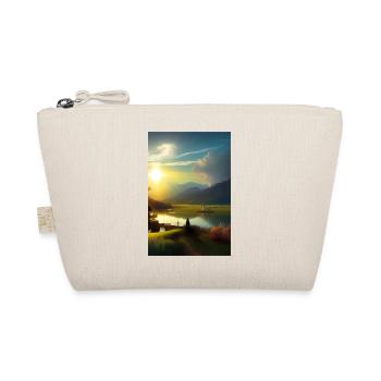 Paysage avec lac, soleil, bateau et montagnes - Trousse biologique - nature - Devant