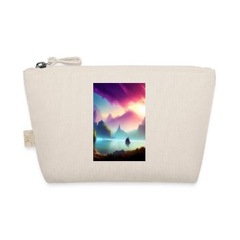 Landscape with lake, boat and mountains - Organic Pouch - nature - Front