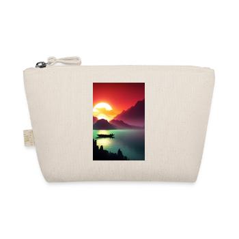 Landscape with lake, boat and mountains - Organic Pouch - nature - Front