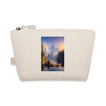 Landscape with lake, boat and mountains - Organic Pouch - nature - Front