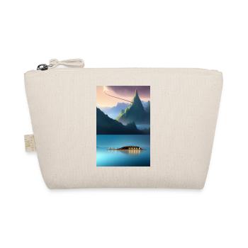 Landscape with lake, boat and mountains - Organic Pouch - nature - Front