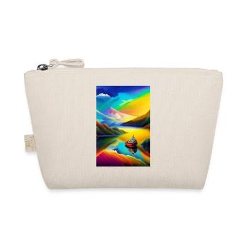 Landscape with lake, boat and mountains - Organic Pouch - nature - Front