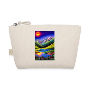 Paysage avec lac, bateau et montagnes - Trousse biologique - nature - Devant
