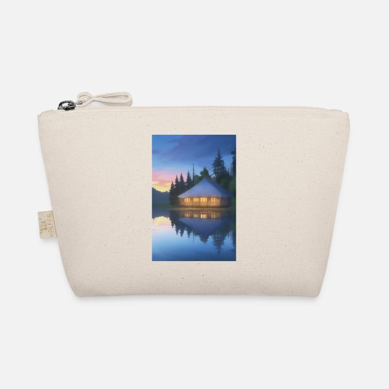 Charming lakeside cabin Organic Pouch