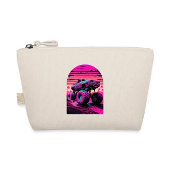 Monster Truck Monstertruck Retro Sonne Vintage - Bio-Täschchen - Natur - Vorne