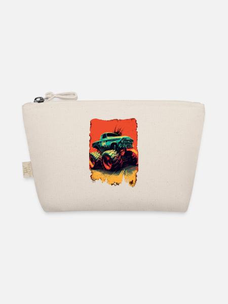 Monstertruck Monster Truck Retro Vintage - Bio-Täschchen - Natur