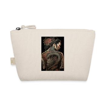 Geisha Yakuza Tattoo Japanese Dragon - Organic Pouch - nature - Front