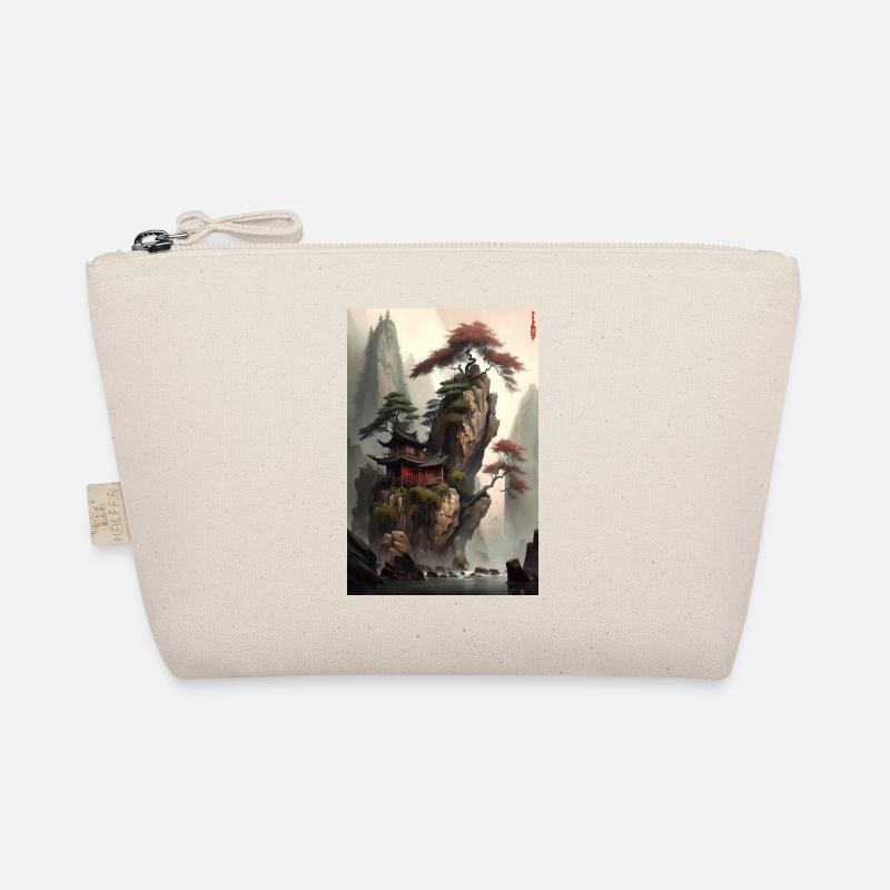 Altes China Chinesische Landschaft Gemälde Tempel Bio-Täschchen