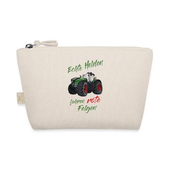 Echte Helden fahren rote Felgen! Traktor Spruch - Bio-Täschchen - Natur - Vorne