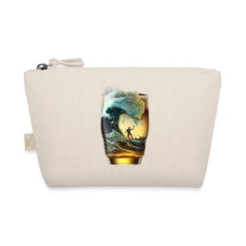 Beer Glass Surfer Rides Beer Wave - Organic Pouch - nature - Front