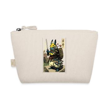 Japanese rabbit in samurai costume in ukiyo-e style - Organic Pouch - nature - Front