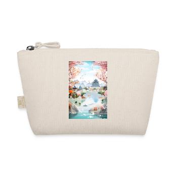 Japan Lake Landscape Temple Gift - Organic Pouch - nature - Front