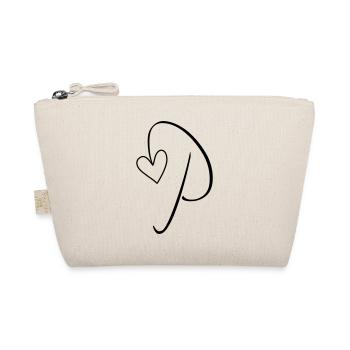 Letter P Letter-P Calligraphy - Organic Pouch - nature - Front