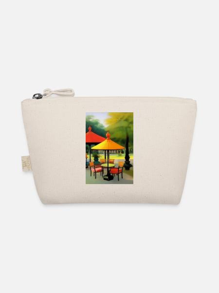 Asiatisches Cafe im Freien - Bio-Täschchen - Natur - Vorne