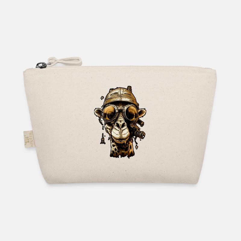 Pilot fun giraffe with glasses on his forhead Organic Pouch