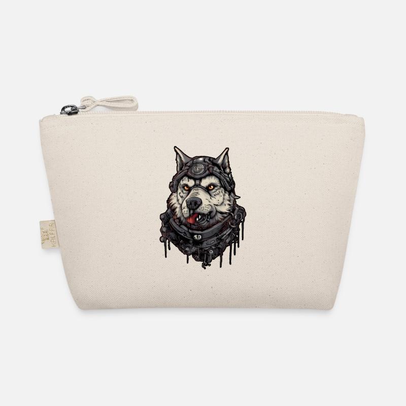 Hund Wolf Pilot, Science-Fiction, Digitale Illustration, - Bio-Täschchen - Natur