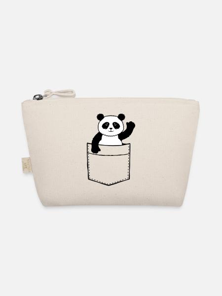 Voyage Chest Poche Panda Ours Vagues Amicales - Trousse biologique - nature - Devant