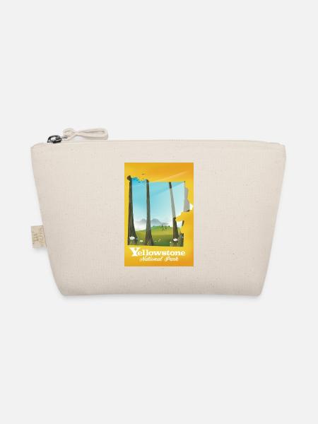 Reiseplakat für die Karte des Yellowstone-Nationalparks - Bio-Täschchen - Natur - Vorne