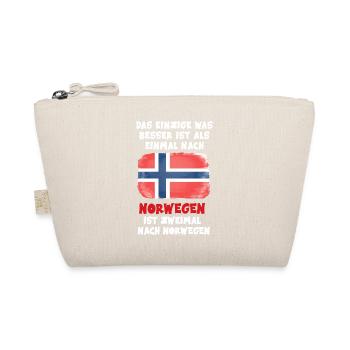 Zweimal nach Norwegen Flagge Urlaub Geschenk - Bio-Täschchen - Natur - Vorne