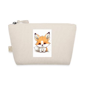Adorable Baby Fox Design - Organic Pouch - nature - Front