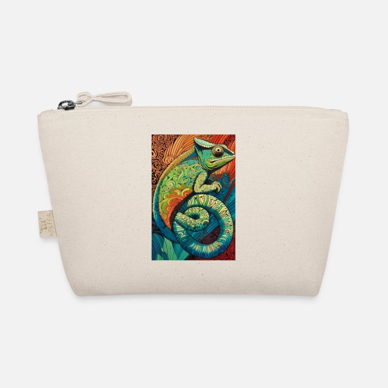 Lizard Lover Op Art Chameleon Bio-Täschchen