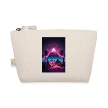 Eine Synthwave Pyramide in der Neon Wüste - Bio-Täschchen - Natur - Vorne